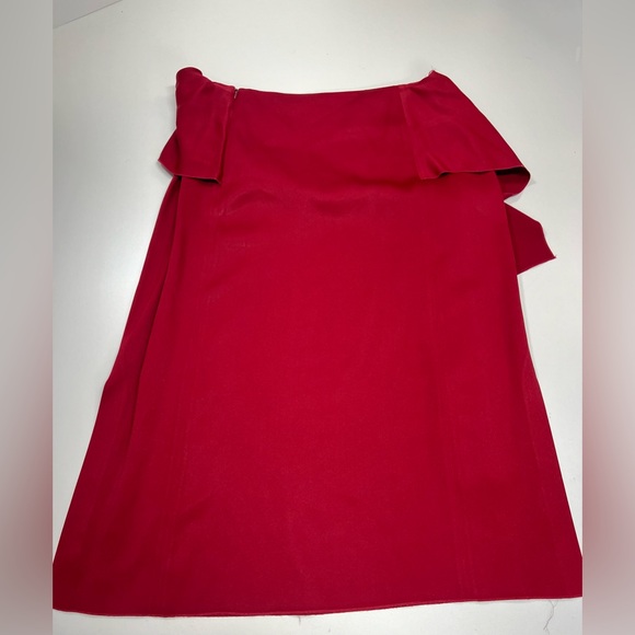 Joseph Red Midi Renne Light Cady Red Evening Skirt Size US 10 EU 42 Satin - Picture 4 of 16